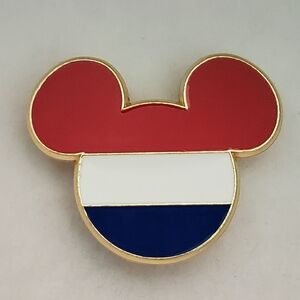 Disney Pin Trading Disneyland Resort Paris Mickey Ears Flag The Netherlands Pin